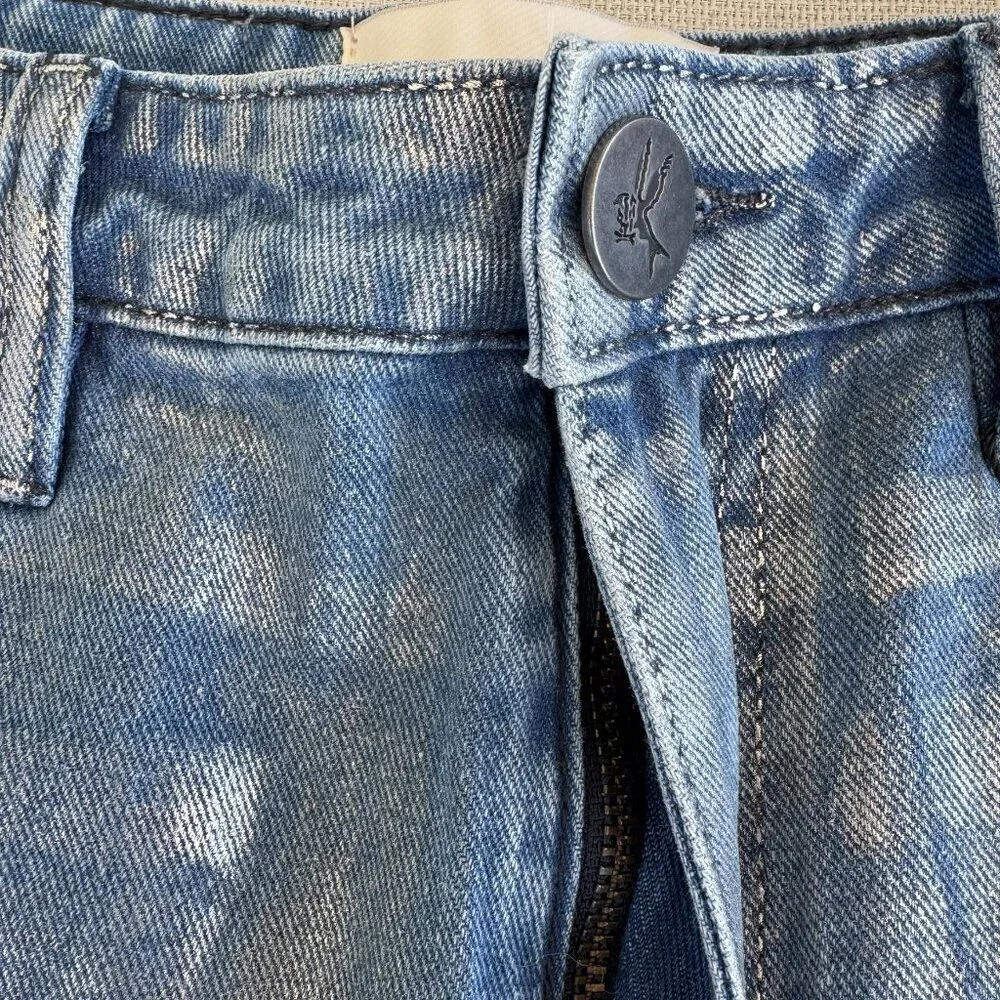 NWT One Teaspoon Jackson Long Jean Shorts in Metal Blue 27